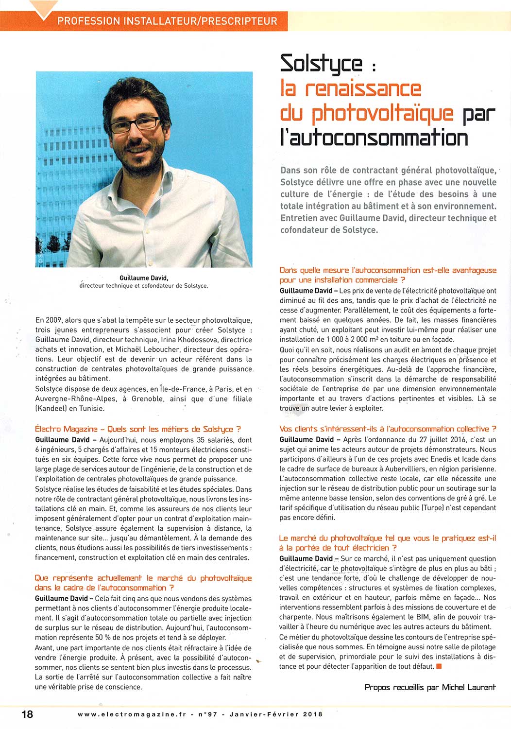 Solstyce Autoconsommation Publication Electromagazine Article